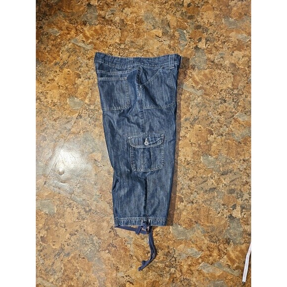 Riders by Lee 13159E7 Womens Dk Wash Blue‎ Cargo Denim Capri Jeans SZ 6M (A272) - Picture 8 of 8